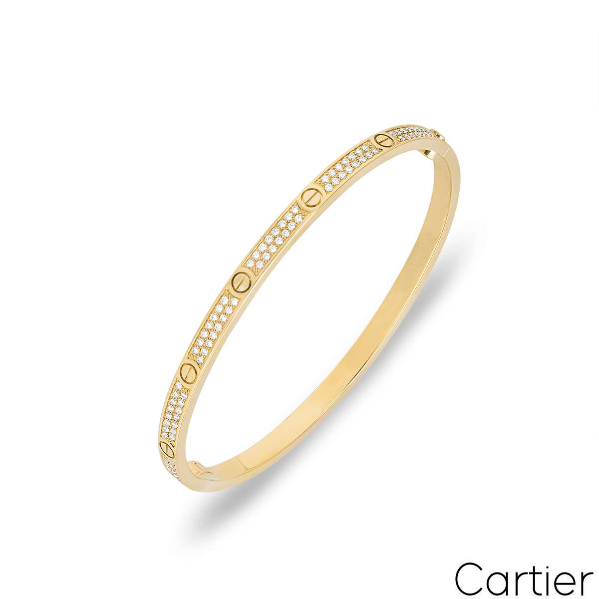 Cartier Yellow Gold Pave Diamond SM Love Bracelet Size 18 N6710618 Cartier Yellow Gold Pave Diamond SM Love Bracelet Size 18 N6710618